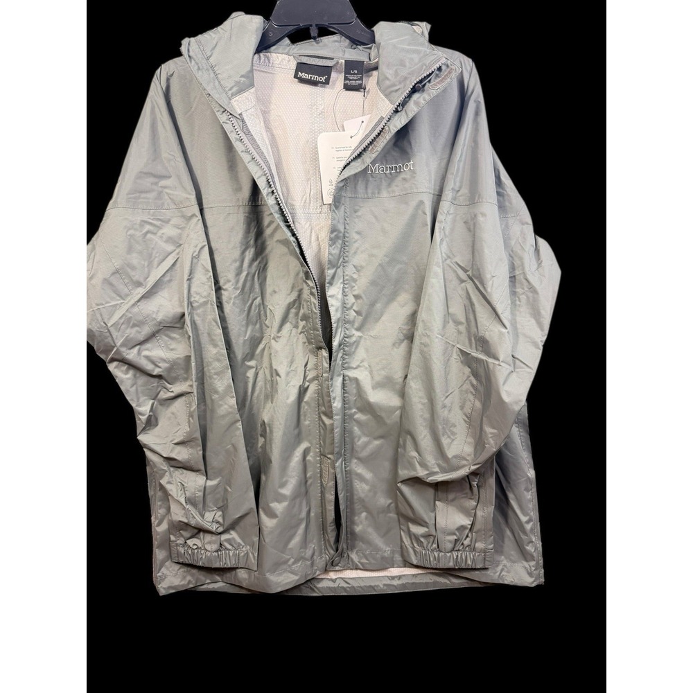 Men's Marmot Precip 50200 Hooded Rain Jacket Large (gargoyle) New With Tags - Picture 3 of 15